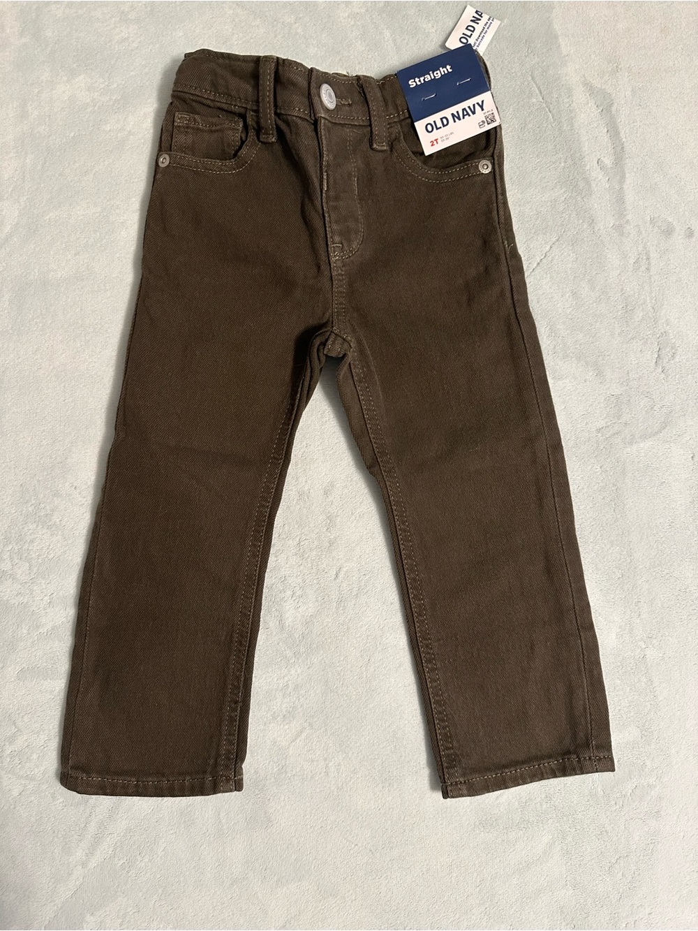 Old Navy Brown Straight-Leg Adjustable Waist Toddler Boy Jeans - 2T